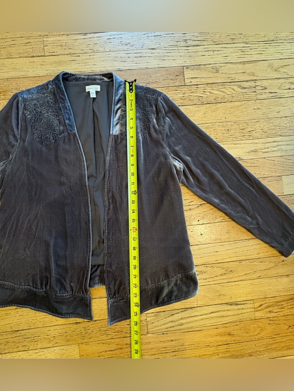 Garnet Hill Embroidered Velvet Jacket